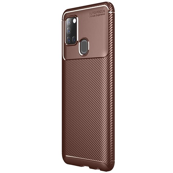 Samsung Galaxy A21s Kılıf CaseUp Fiber Design Kahverengi 2